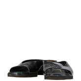 サルヴァトーレフェラガモ ガンチーニ サンダル ウェッジソール 5 1/2 C ブラック レザー レディース Salvatore Ferragamo 【中古】