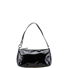 サルヴァトーレフェラガモ ガンチーニ ミニ ハンドバッグ ショルダーバッグ ブラック エナメル レディース Salvatore Ferragamo 【中古】
