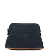 エルメス ボリードポーチ20 ポーチ ブラック ブラウン コットン レザー レディース HERMES 【中古】