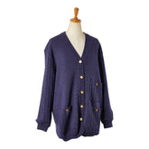 サルヴァトーレフェラガモ ニット カーディガン スカート セットアップ パープル ウール シルク レディース Salvatore Ferragamo 【中古】