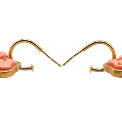 シャネル ココマーク クローバー モチーフ ピアス ピンク ゴールド プラスチック メッキ レディース CHANEL 【中古】