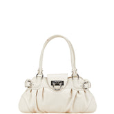 サルヴァトーレフェラガモ ガンチーニ ハンドバッグ AU-21 6317 ホワイト レザー レディース Salvatore Ferragamo 【中古】