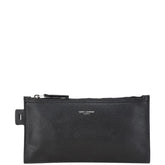サンローラン ポーチ 小物入れ ブラック レザー レディース SAINT LAURENT 【中古】