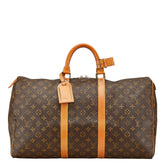 ルイ ヴィトン モノグラム キーポル50 ボストンバッグ ショルダーバッグ M41426 ブラウン PVC レザー レディース LOUIS VUITTON 【中古】