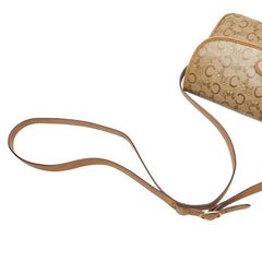 セリーヌ Cマカダム ショルダーバッグ ベージュ ブラウン PVC レザー レディース CELINE 【中古】