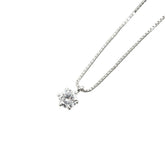 Pt900 プラチナ Pt850 プラチナ ダイヤ0.436ct プチ ネックレス レディース 【中古】