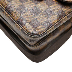 ルイ ヴィトン ダミエ ブロードウェイ ハンドバッグ ショルダーバッグ 2WAY N42270 ブラウン PVC レザー メンズ LOUIS VUITTON 【中古】