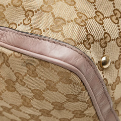 グッチ GGキャンバス シェリーライン ショルダーバッグ ハンドバッグ 2WAY 247205 ベージュ ピンク キャンバス レザー レディース GUCCI 【中古】