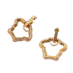 ヴェルサーチェ メデューサ グレカ スタッドピアス ゴールド パープル メッキ ラインストーン レディース VERSACE 【中古】