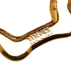 ヴェルサーチェ メデューサ グレカ スタッドピアス ゴールド パープル メッキ ラインストーン レディース VERSACE 【中古】