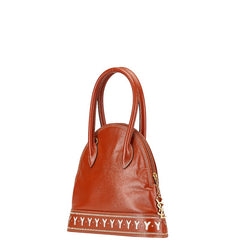 サンローラン Yカット ロゴ ハンドバッグ ショルダーバッグ 2WAY ブラウン レザー レディース SAINT LAURENT 【中古】