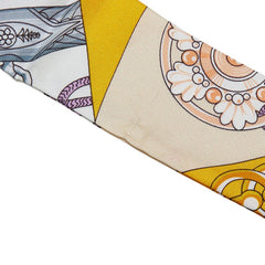 エルメス ツイリー Cliquetis スカーフ ホワイト マルチカラー レディース HERMES 【中古】