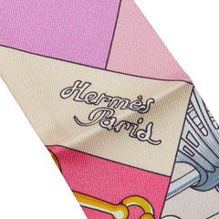 エルメス ツイリー Cliquetis スカーフ ホワイト マルチカラー レディース HERMES 【中古】