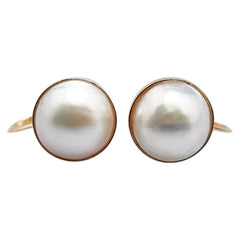 K18YG イエローゴールド マベパール10.3mm イヤリング レディース 【中古】