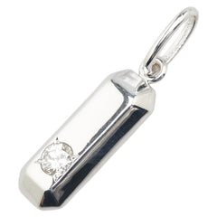 K18WG ホワイトゴールド ダイヤ0.305ct プレート ペンダントトップ レディース 【中古】