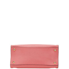 プラダ 三角ロゴプレート サフィアーノ ハンドバッグ ショルダーバッグ 2WAY BN2606 ピンク レザー レディース PRADA 【中古】