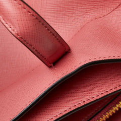 プラダ 三角ロゴプレート サフィアーノ ハンドバッグ ショルダーバッグ 2WAY BN2606 ピンク レザー レディース PRADA 【中古】