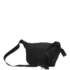 ヴァレンティノ Vロゴ ボディバッグ ベルトバッグ ブラック キャンバス レザー レディース VALENTINO 【中古】