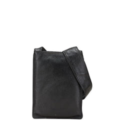 シャネル 斜め掛け ショルダーバッグ ブラック ラムスキン レディース CHANEL 【中古】