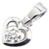 K18WG ホワイトゴールド ダイヤ0.28ct ハート モチーフ ペンダントトップ レディース 【中古】