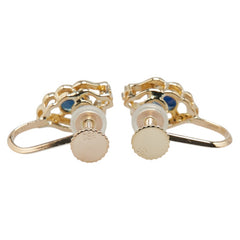 K14YG イエローゴールド サファイア ダイヤ イヤリング レディース 【中古】