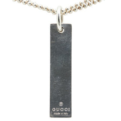 グッチ ロゴプレート ダブル ボールチェーン ネックレス SV925 シルバー レディース GUCCI 【中古】