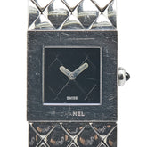 シャネル マトラッセ 腕時計 クオーツ ブラック文字盤 ステンレススチール レディース CHANEL 【中古】