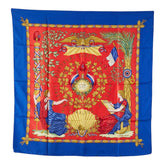 エルメス カレ90 1789 LIBERTE EGALITE FRATERNITE REPUBLIQUE FRANCAISE 1789年フランス革命を記念して スカーフ ブルー マルチカラー シルク レディース HERMES 【中古】