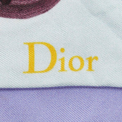 ディオール フラワー ボタニカル柄 ミッツァ ツイリー ホワイト マルチカラー シルク レディース Dior 【中古】