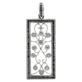 フラワー ペンダントトップ シルバー ブラック K18WG ホワイトゴールド レディース 【中古】