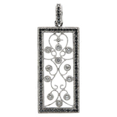 フラワー ペンダントトップ シルバー ブラック K18WG ホワイトゴールド レディース 【中古】