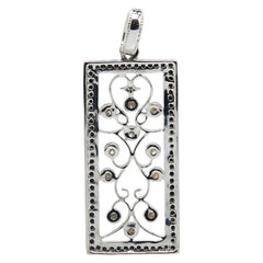 フラワー ペンダントトップ シルバー ブラック K18WG ホワイトゴールド レディース 【中古】