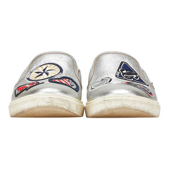 ジミーチュウ ワッペン スタースタッズ スリッポン スニーカー サイズ:42 シルバー マルチカラー レザー ラバー メンズ JIMMY CHOO 【中古】