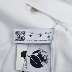 オフホワイト ロゴプリント オーバーサイズTシャツ サイズ:38 ホワイト ブラック コットン メンズ OFF-WHITE 【中古】