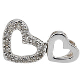 K18WG ホワイトゴールド ダイヤ0.12ct ハート モチーフ ペンダントトップ レディース 【中古】