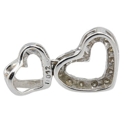 K18WG ホワイトゴールド ダイヤ0.12ct ハート モチーフ ペンダントトップ レディース 【中古】