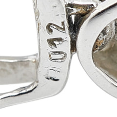 K18WG ホワイトゴールド ダイヤ0.12ct ハート モチーフ ペンダントトップ レディース 【中古】