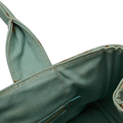 プラダ カナパ ハンドバッグ トートバッグ ミントグリーン キャンバス レディース PRADA 【中古】