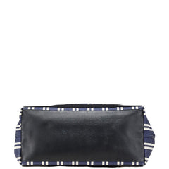 バレンシアガ ネイビーカバス M ハンドバッグ トートバッグ 339936 ネイビー ホワイト キャンバス レザー レディース BALENCIAGA 【中古】