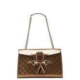 グッチ グッチシマ エミリー チェーン ワンショルダーバッグ 295402 ブラウン ゴールド レザー レディース GUCCI 【中古】