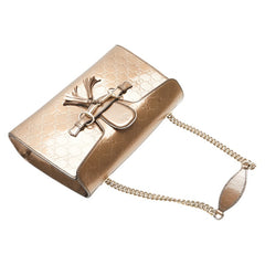 グッチ グッチシマ エミリー チェーン ワンショルダーバッグ 295402 ブラウン ゴールド レザー レディース GUCCI 【中古】