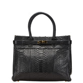 MODE KAORU モード カオル ハンドバッグ ブラック パイソン レザー レディース 【中古】