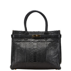 MODE KAORU モード カオル ハンドバッグ ブラック パイソン レザー レディース 【中古】