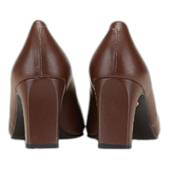 サンローラン スクエアトゥ パイソン型押し 切り替え パンプス ハイヒール サイズ:36 1/2 ブラウン レザー レディース SAINT LAURENT 【中古】