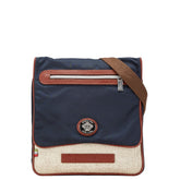 オロビアンコ 斜め掛け ショルダーバッグ ネイビー ブラウン ベージュ ナイロン レザー メンズ Orobianco 【中古】