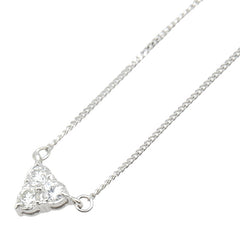 Pt850 プラチナ ダイヤ0.30ct トライアングル 三角形 ペンダントネックレス レディース 【中古】