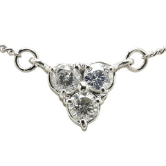 Pt850 プラチナ ダイヤ0.30ct トライアングル 三角形 ペンダントネックレス レディース 【中古】