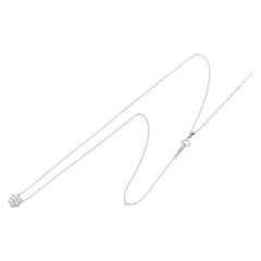 K18WG ホワイトゴールド ダイヤ0.30ct フラワー 花 モチーフ ペンダントネックレス レディース 【中古】