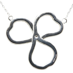 K18WG ホワイトゴールド ダイヤ0.45ct クローバー 三つ葉 モチーフ ペンダントネックレス レディース 【中古】