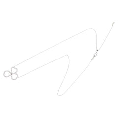 K18WG ホワイトゴールド ダイヤ0.45ct クローバー 三つ葉 モチーフ ペンダントネックレス レディース 【中古】